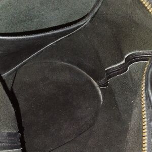 Coach Black Leather Handbag with Gold Accents